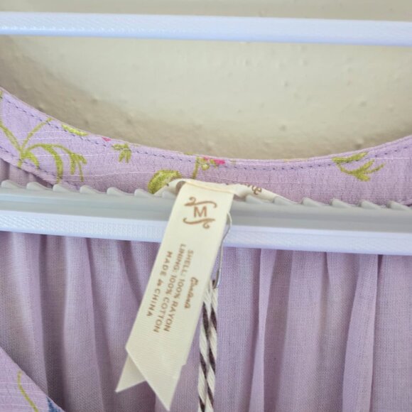 Matilda Jane Midi Dress M NWT Artist Floral Purple $98 Short Sleeves - Picture 7 of 8